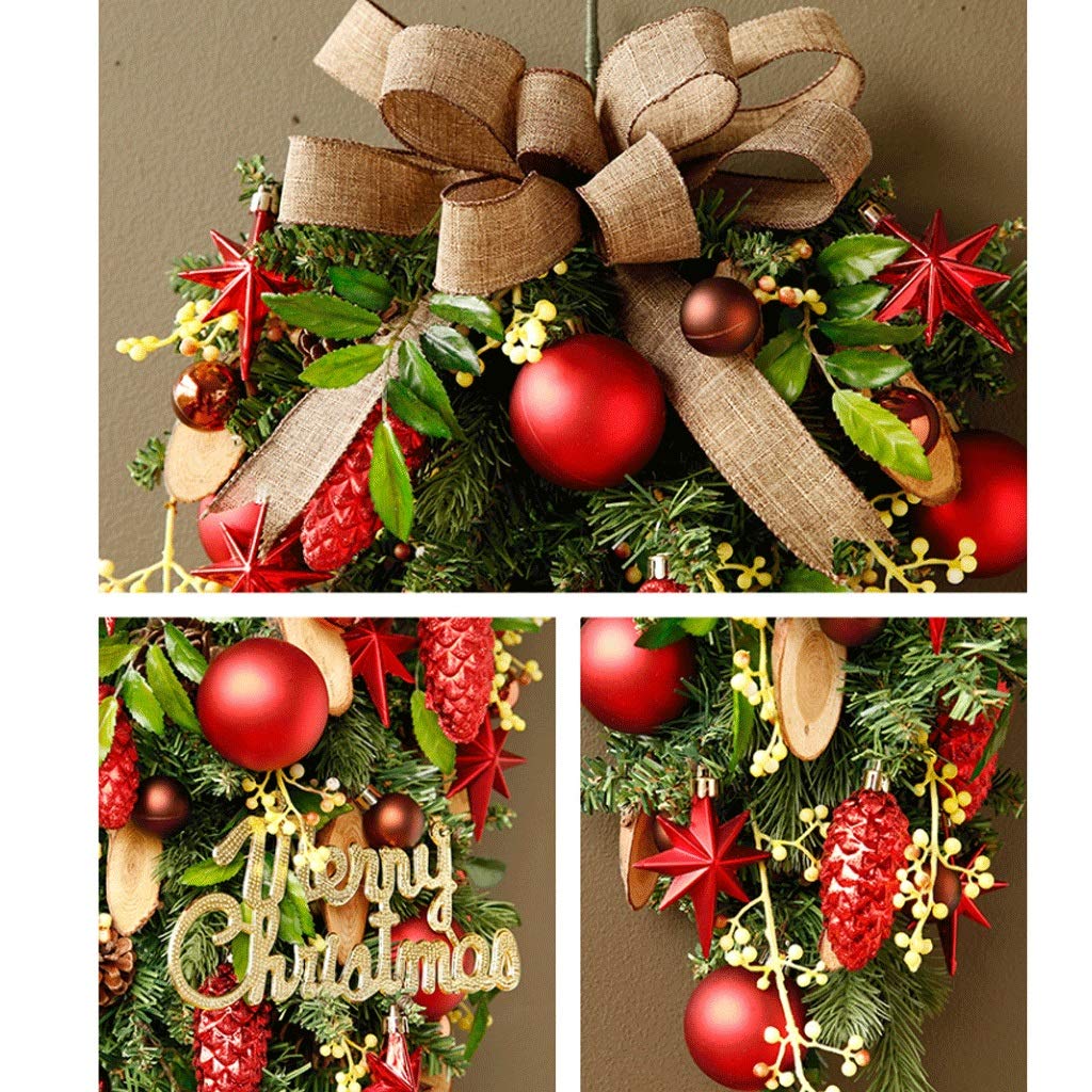 Produktbild von ADFBL Weihnachts-Swag, Treppen-Swag, Weihnachts-Tropfen-Swag Mit Tannenzweigen, Künstlicher Weihnachtskranz Für Tür, Stuhl, Kamin, Tisch, Briefkasten, Weihnachtsdekoration, 59,9 Cm(Grün