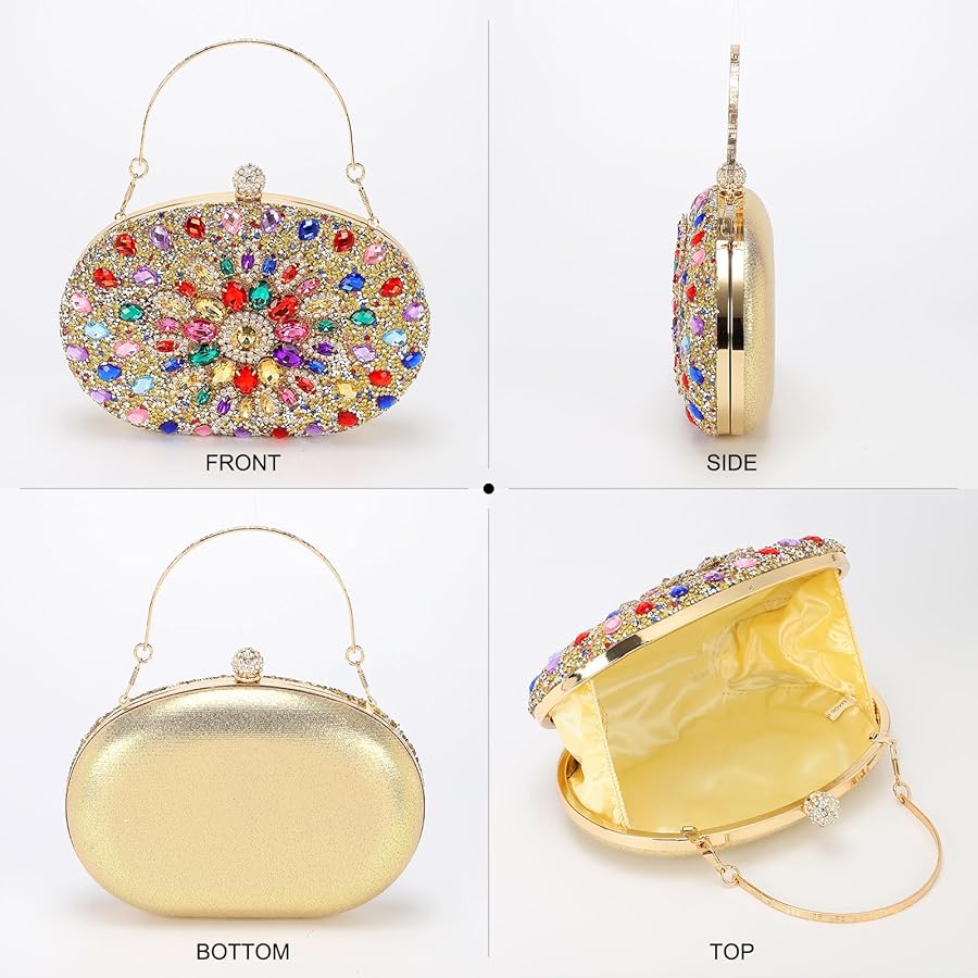 QUARKZMAN Abendtaschen für Frauen, Funkelnde Kristall