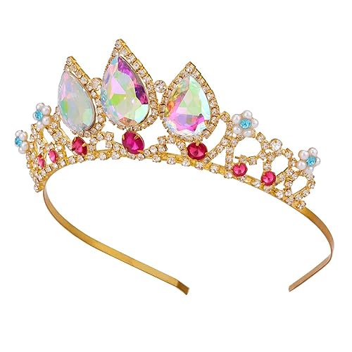 Miniatura 7 de Corona de princesa melocotón, disfraz de Rapunzel para mujer, tiara adulta y niña, tiara rosa, Vofler Aurora Princess Diaries Daisy Tangled