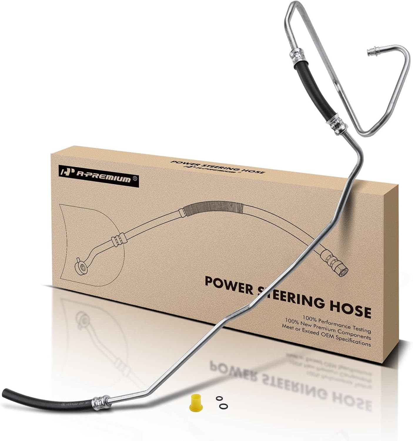 A-Premium Power Steering Return Hose Line Assembly Compatible with Chevrolet Traverse 2009-2017 & GMC Acadia 2007-2017 & Buick Enclave & Saturn Outlook, 3.6L, with O-ring, Gear To Pipe