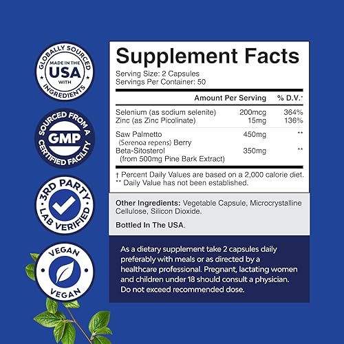 Miniatura 2 de Natures Craft Saw Palmetto para hombres con beta sitosterol – Extracto de palma enana americana suplemento de salud de próstata para hombres control