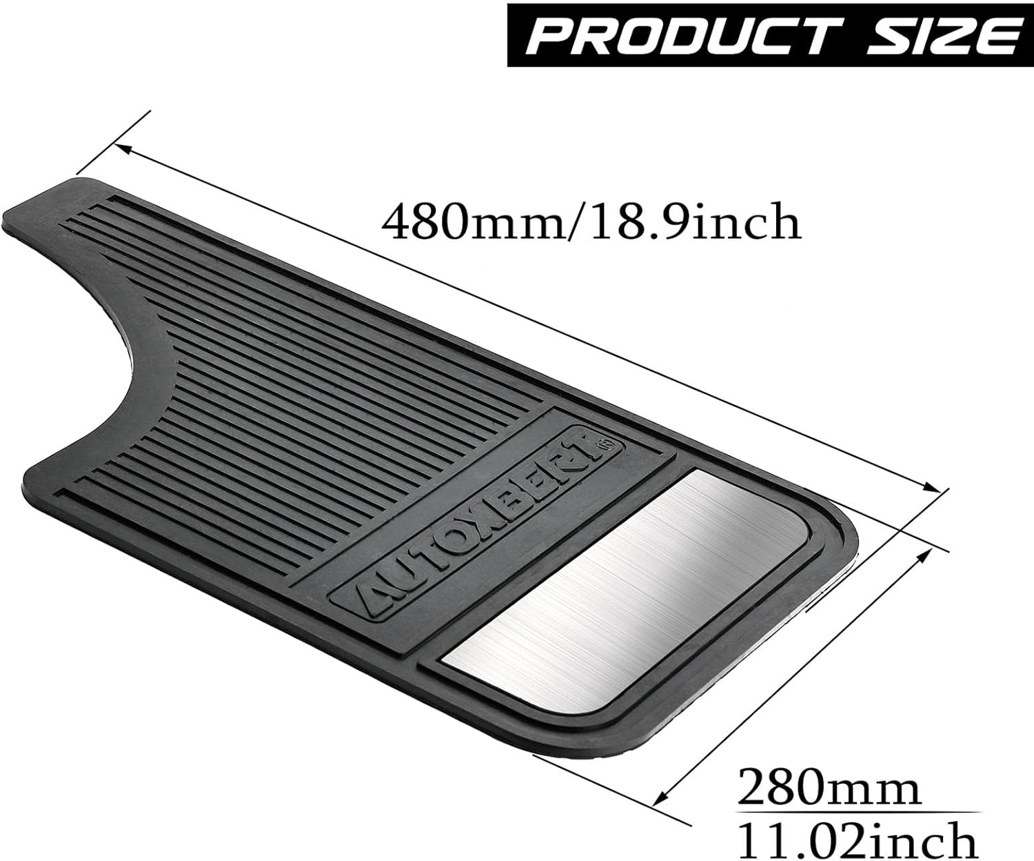 AUTOXBERT Mud Flaps for Trucks Heavy Duty Universal Rubber Mud Flaps Car Dirty Fender All Weather Mudguards Front Rear Splash Guards with Stainless Steel Plates, 2pc- Black