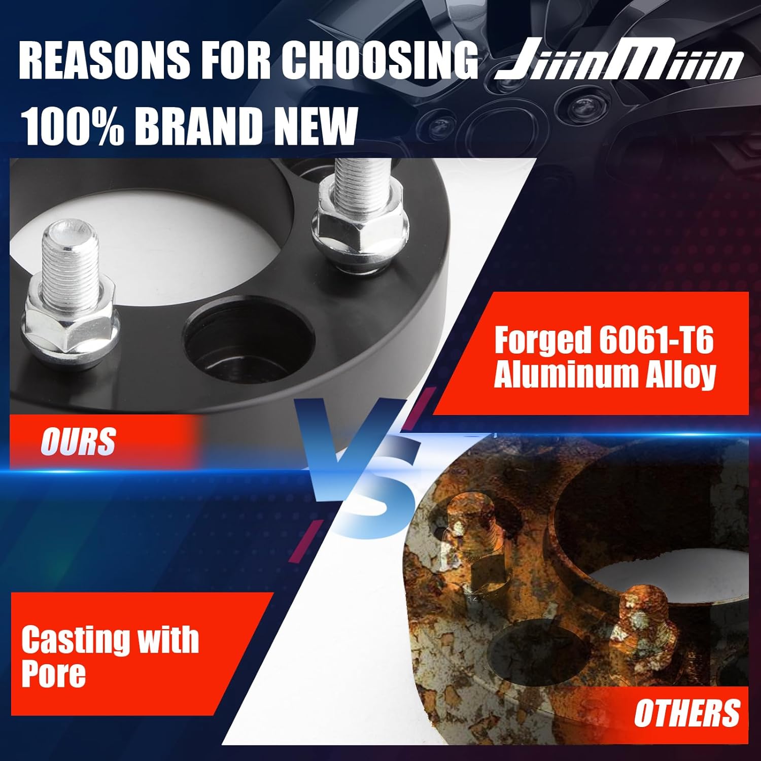 JiiinMiiin 4X4 1"(25mm) Golf Cart Wheel Spacers Adapters with Hub bore 68mm Fits for EZ GO EZGO Club Car, Thick 4x101.6mm 1/2" x20 Studs, Black 4PCS