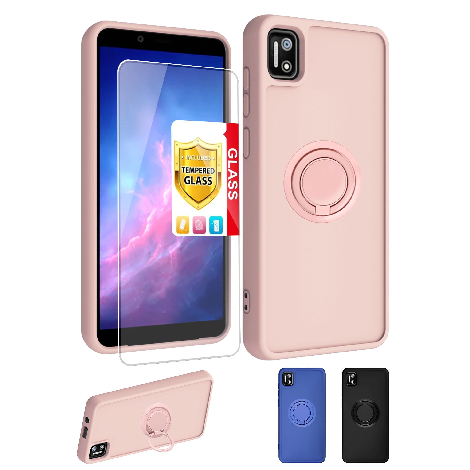 Asuwish Phone Case for Cloud Mobile Stratus C7 Wallet Cell Cover with Tempered Glass