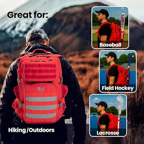 Miniatura 2 de Xtreme - Mochila táctica de 30 litros, mochila de viaje y gimnasio con funda para laptop de 16 pulgadas, soporte para palo, bolsillos dobles para