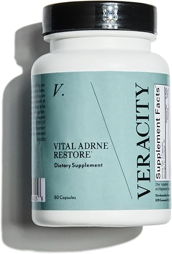 VERACITY SELFCARE Suplemento de apoyo suprarrenal para el estrés, administrador de cortisol, Ashwagandha, Rhodiola Rosea y bayas de Schisandra para