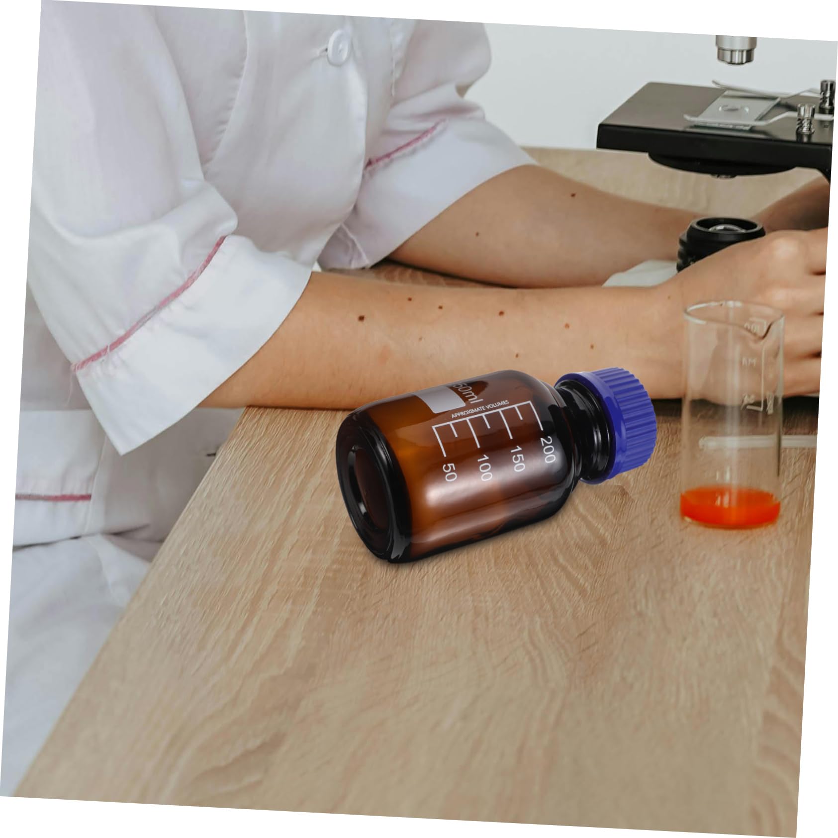 Luxshiny 3pezzi Bottiglia Per Reagenti Vetro Contenitore Ermetico Da Laboratorio Barattolo Con Tappo Per Campioni Bottiglia Di Vetro Per Conservazione Reagenti