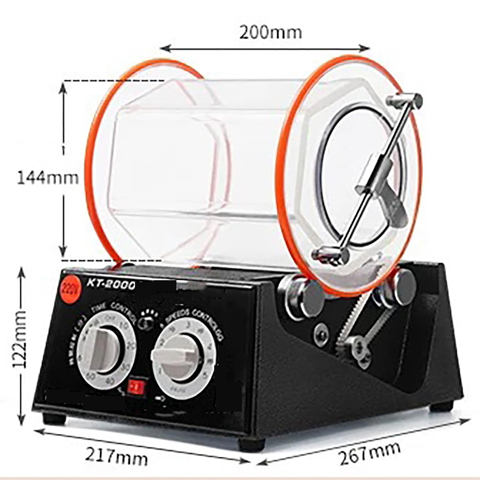 MObyat Machine De Finition De Bijoux, Grande Capacité De 5 Kg, Polisseuse À Tambour, Sens De Rotation, Temps Et Vitesse Réglables, Et Système De Verrouillage Anti-Fuite