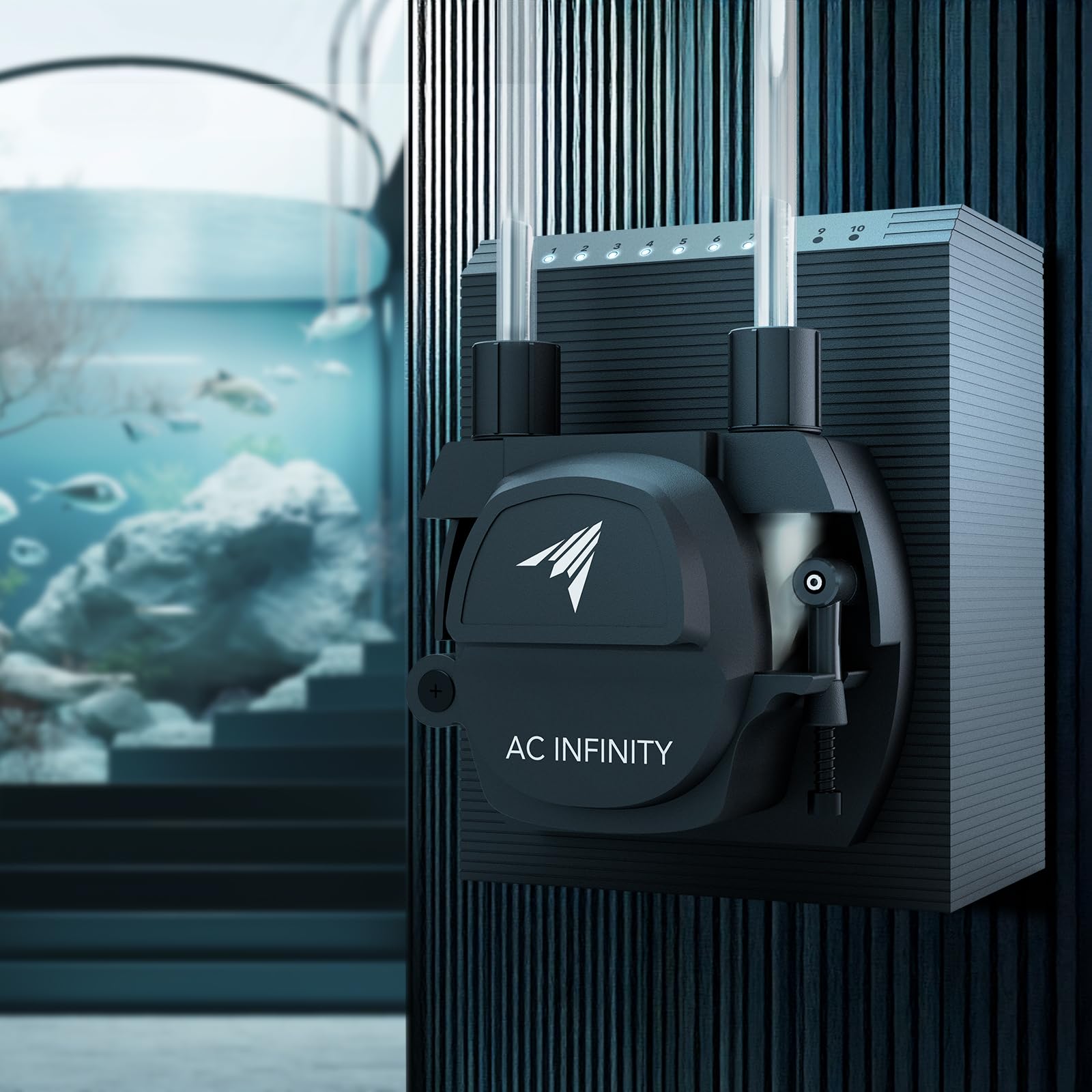 AC Infinity Bomba dosificadora peristáltica, Control de 10 Niveles con Alta tasa de Flujo Ajustable de 21-210 ml/min, Bomba de Rodillo para hidroponía, acuarios, Laboratorios científicos