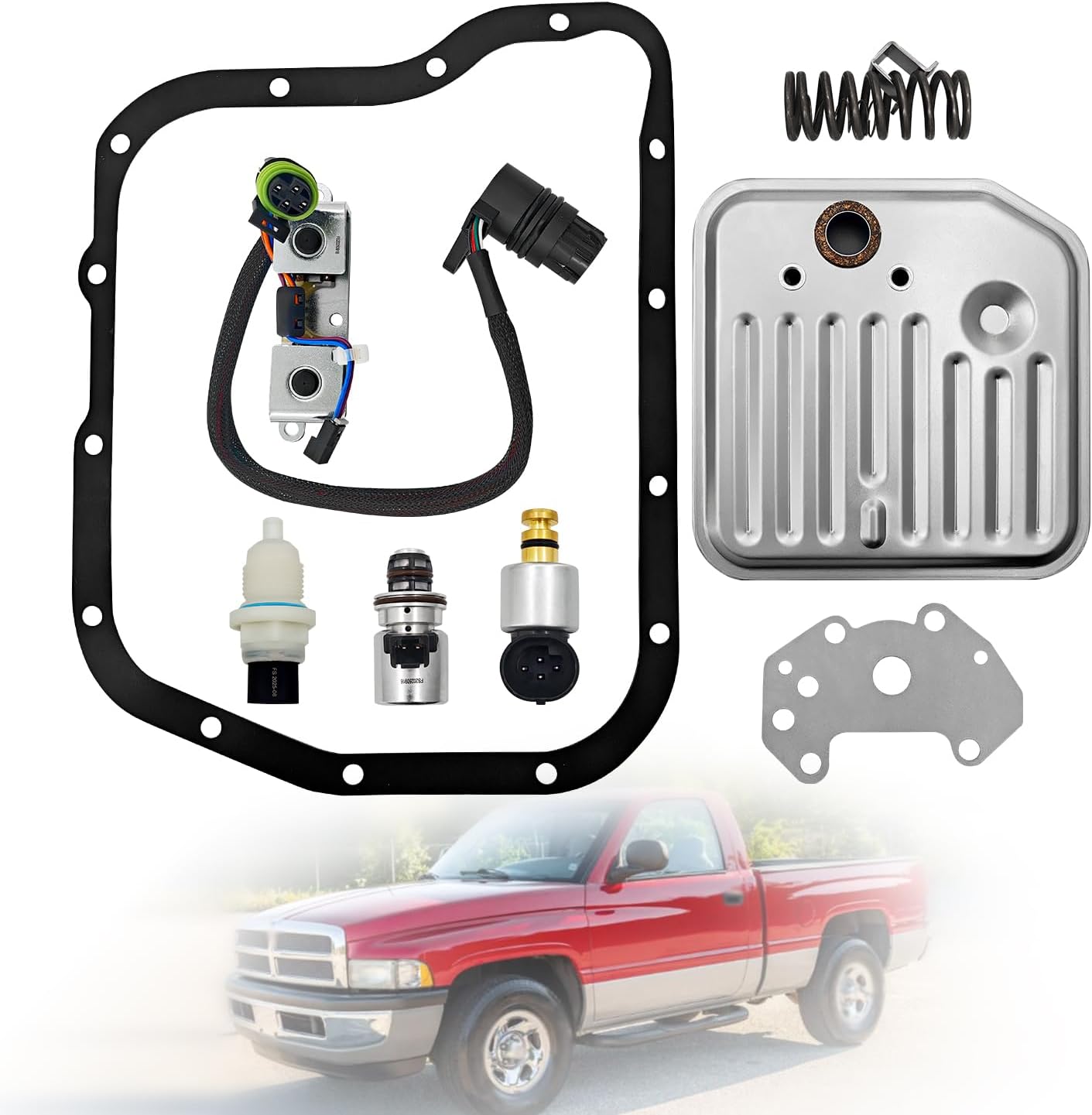46RE Transmission Solenoid Kit Compatible with 1998–1999 Dodge Ram 1500 2500 3500 – Replaces 47RE A518 A618 4015DBF 4886333AA 52118652