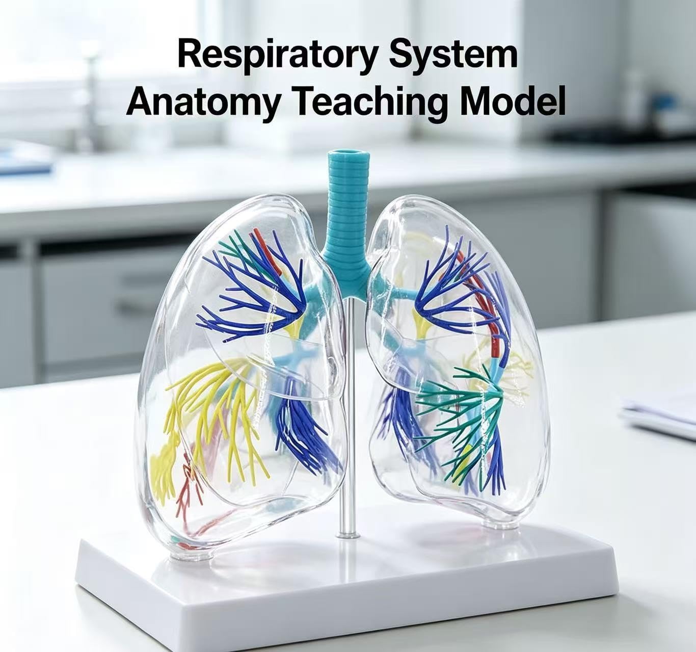 Modèle de système respiratoire en PVC agrandi 2X avec bronche
