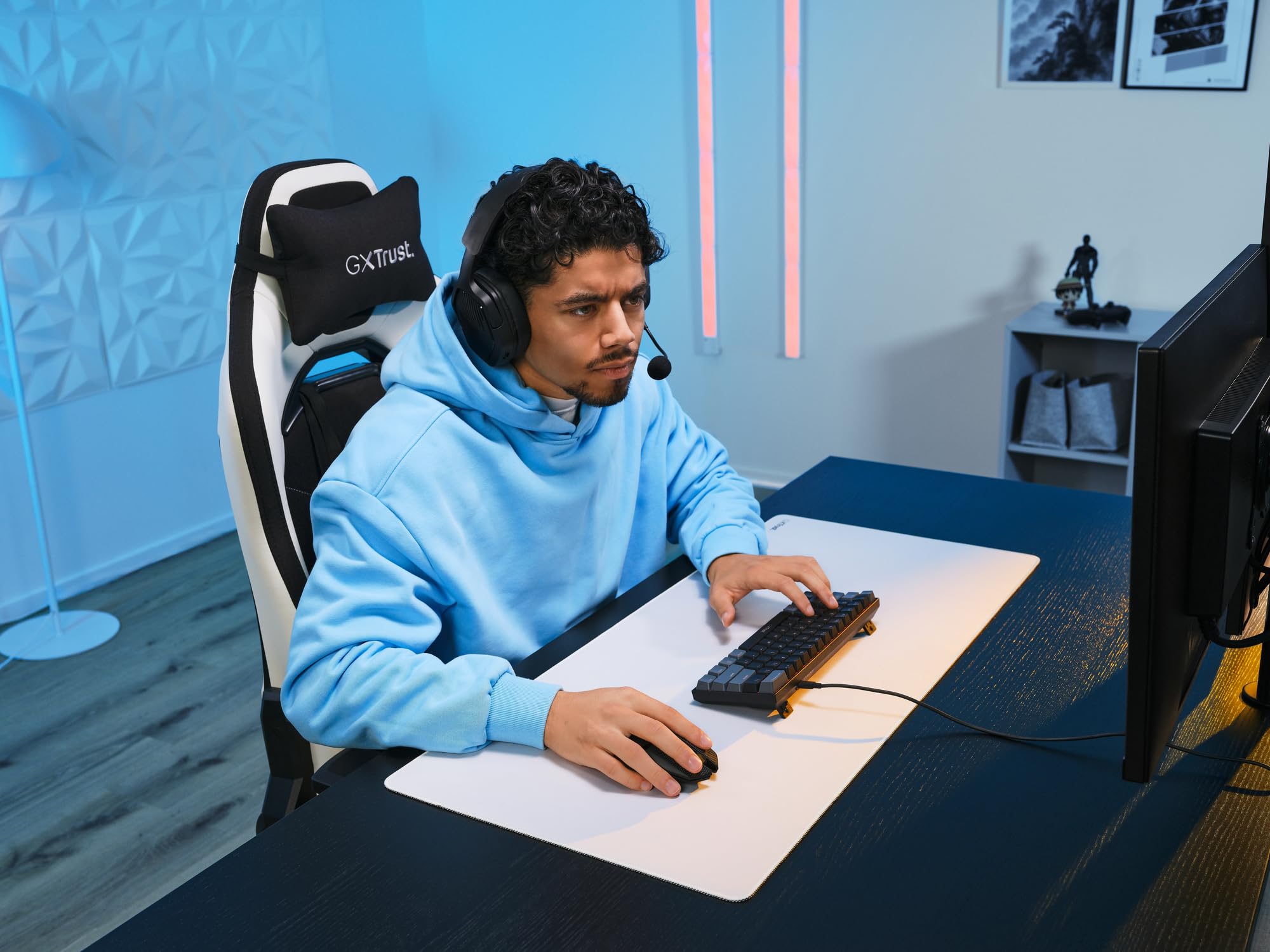 GXTrust 122 Felox+ Ratón Inalámbrico Gaming Bluetooth + 2.4GHz, Batería de 40h, 12K dpi, Iluminación LED Multicolor, 6 Botones, Ratón Gaming para Portátil, PC, Windows con USB-A Receptor, Negro — view 9