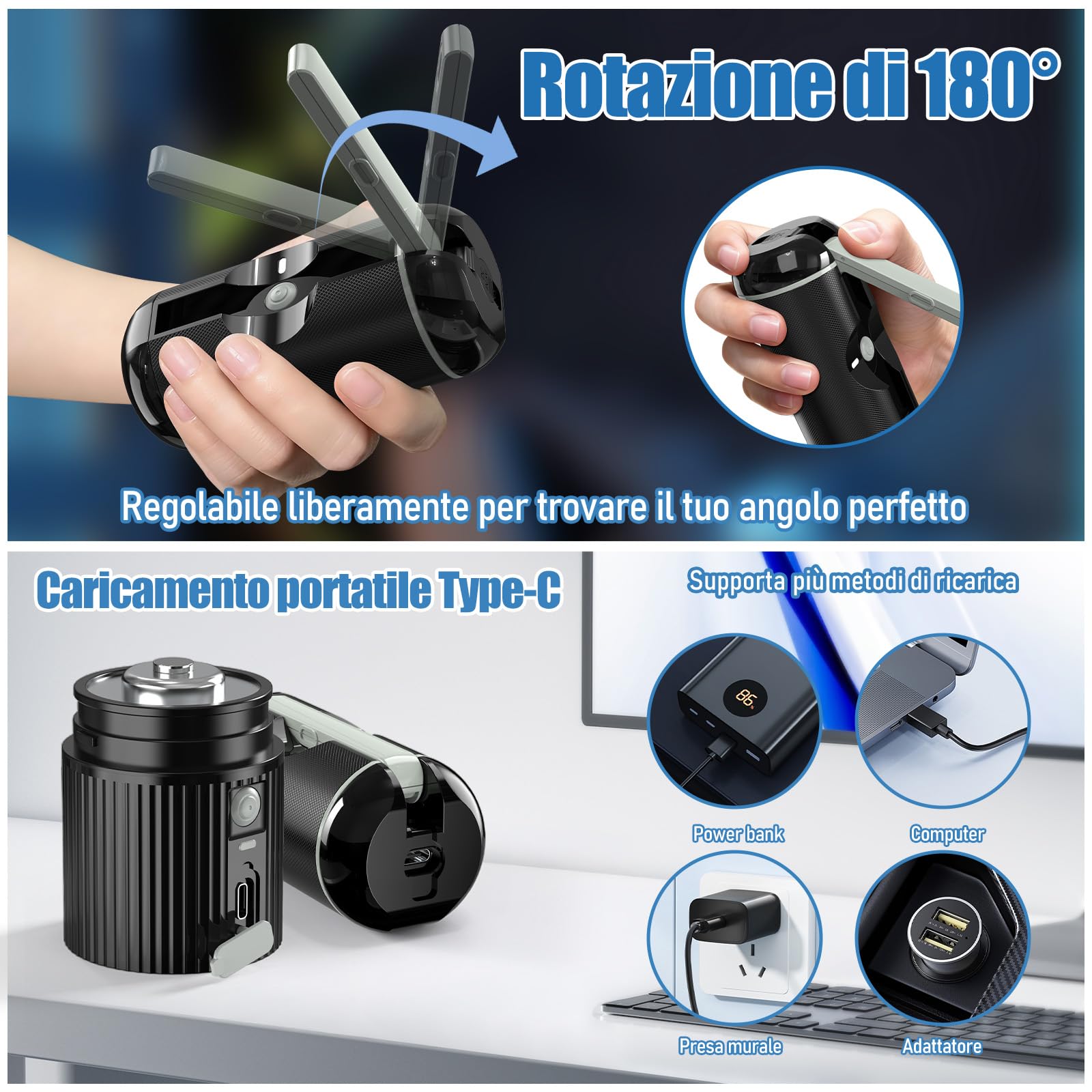 Bidet Portatile con Riscaldamento - Bidet da Viaggio a Temperatura Regolabile per Igiene Intima - Design Ergonomico Antigoccia, Serbatoio da 200 ml - Regalo Essenziale per Maternità e Viaggi