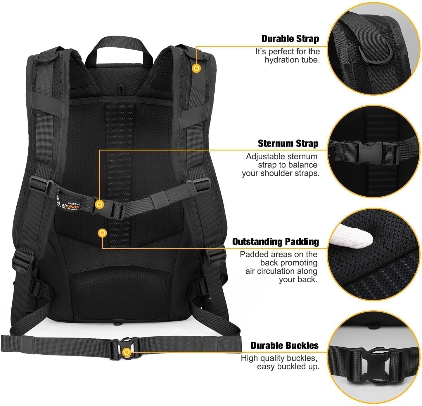 Mardingtop Small Military Tactical Backpack for Men,25L Molle Cordura Backpack for Hiking,Camping,Rucking - Image 5