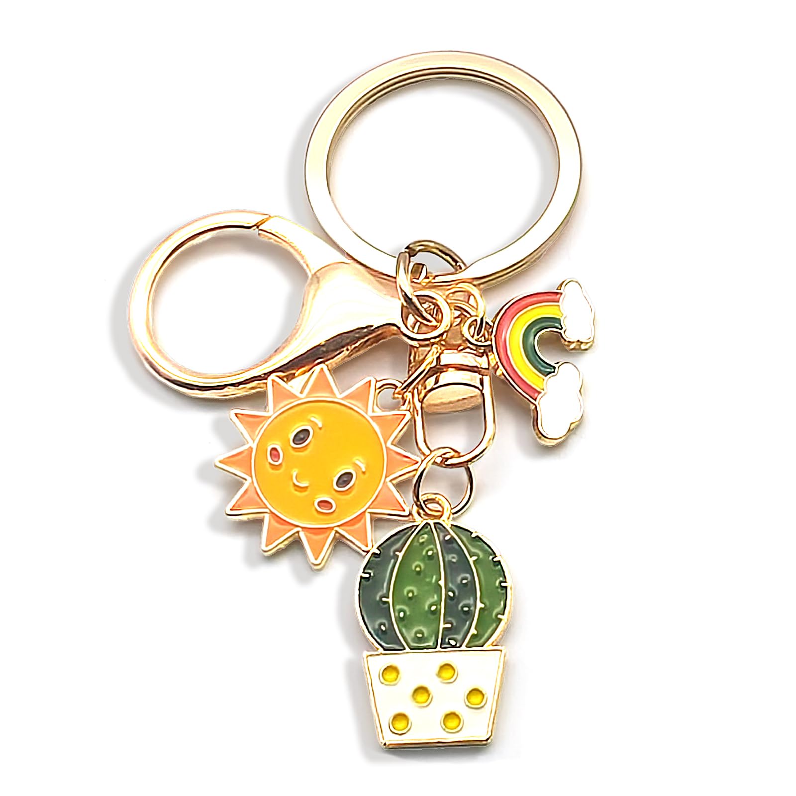 Zynara Kaktus Schlüsselanhänger,Sonne Schlüsselanhänger,Glücksbringer Geschenk für Frauen,Mädchen,Symbol für Stärke,Ausdauer,Geschenkidee für Geburtstag, Muttertag,Weihnachten