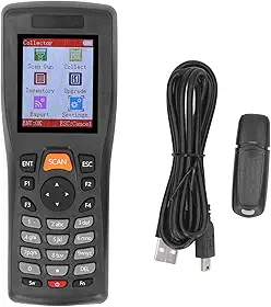 Brilluxa 1D Barcode Scanner Coletor de dados sem fio de 2,4 GHz Scanner de inventário portátil com tela colorida TFT de 2,2 polegadas, leitor PDT portátil sem fio para loja,