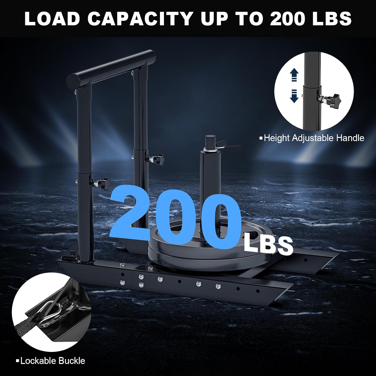 Weight Sled for Training, A Versatile Training Sled for Strength Training | Compatible with 1" & 2" Weight Plates and Featuring Wear Resistant Properties, It can Support A Maximum Load of 200 LBS