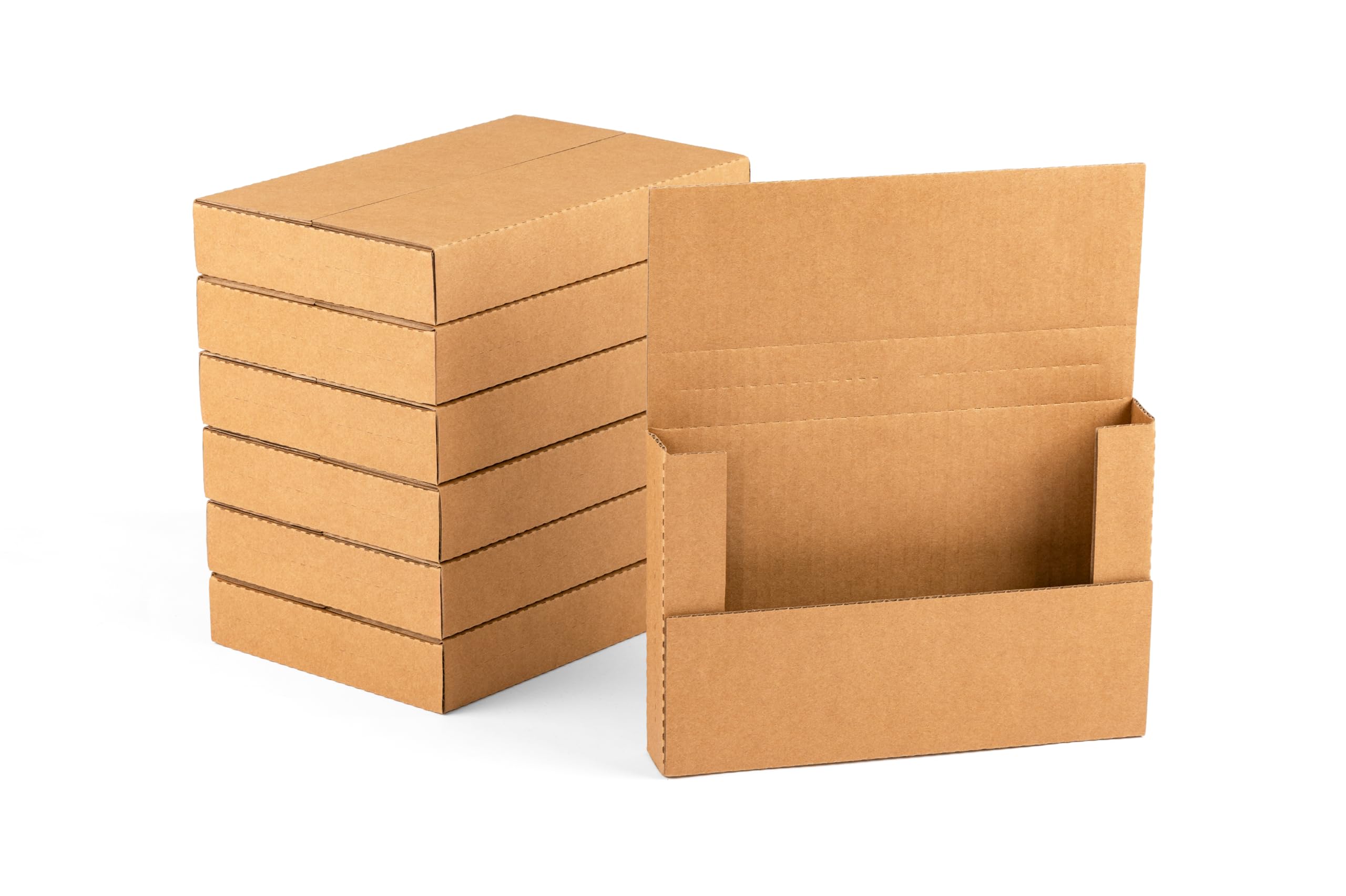 YUSHYIJIE 50 Pack 9x6x1.3 inch Small Shipping Boxes, Multi-Depth Flat Cardboard Boxes with Fragile Stickers for DVD Shipping, Packing, Moving, Storage