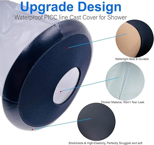 Miniatura 3 de KT3110 - Funda de ducha fundida para adolescentes, protector impermeable para piernas para ducha, funda de bota de ducha fundida para pierna