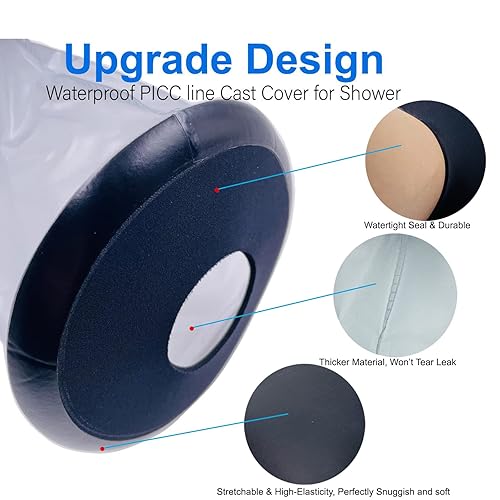 Miniatura 4 de KT1201 - Funda para brazo para ducha de adulto, protector de ducha impermeable fundido para brazo completo, funda para después de la cirugía, bolsa