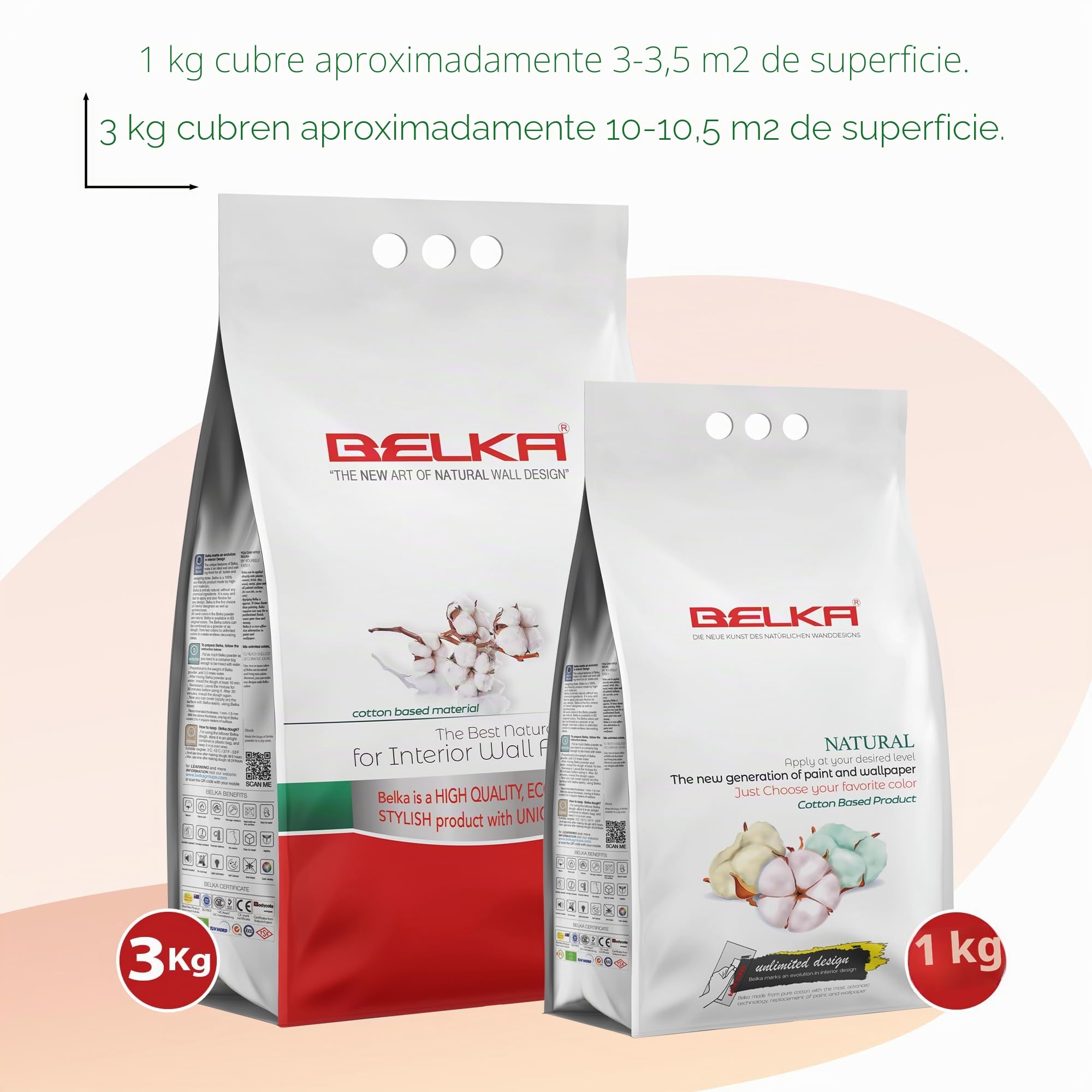 Papel pintado Belka B8 Moderno Gris - Papel pintado líquido - Algodón puro - Gotelé de algodón - Autoadhesivo - Con aislamiento acústico y térmico - Moderno y elegante, DIY Ecológico y Natural | aprox