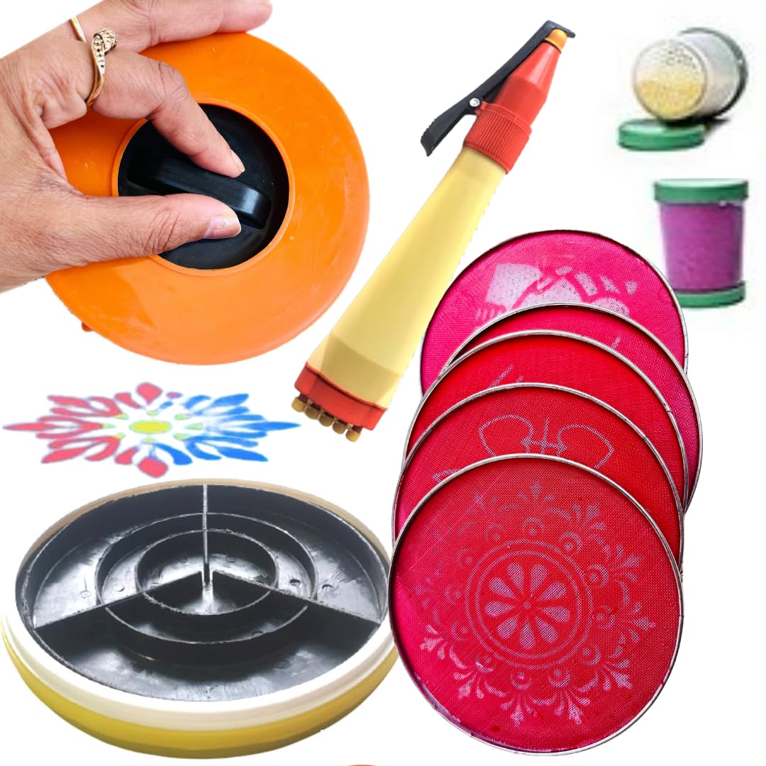 Artonezt Magic Rangoli Stamp + 5 Stencils + 2 Fillers +1 Rangoli Pen for Navratri Pongal Pooja Mandir Diwali Floor Decoration (B0CL6YFZM1) Amazon Price History, Amazon Price Tracker