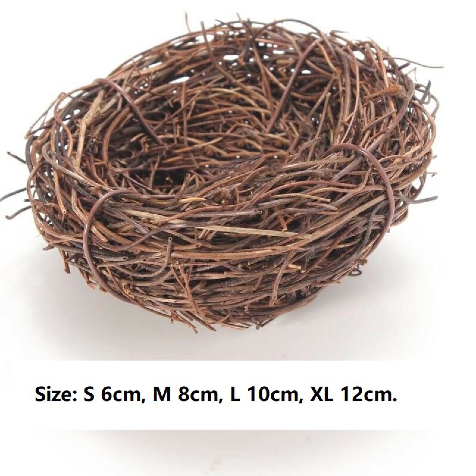 Nido de pájaros, Nido de pájaro ratán 6 cm y 12, decoración Huevo, Nido Artificial for Adorno jardín, Suministros Enredadera Artesanal S(L)