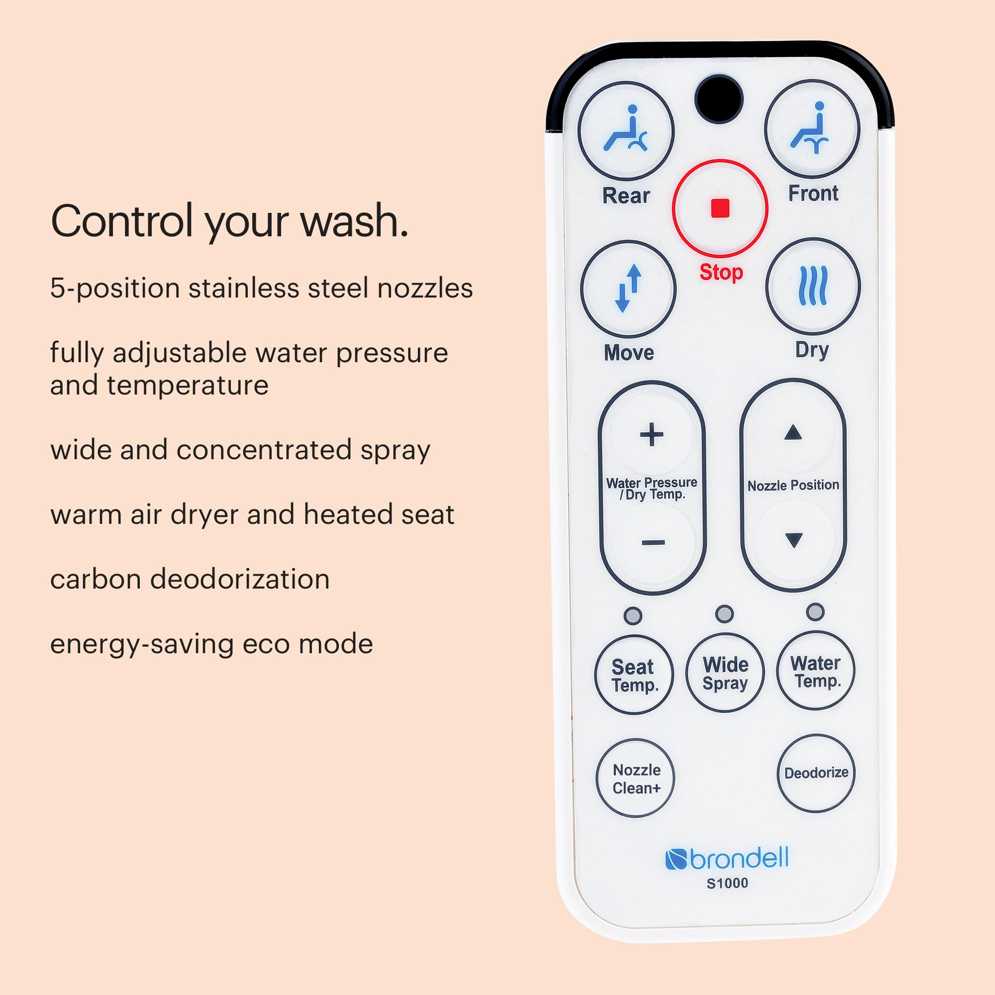 Brondell S1000-RW Swash 1000 Advanced Bidet okrągła deska sedesowa, biała