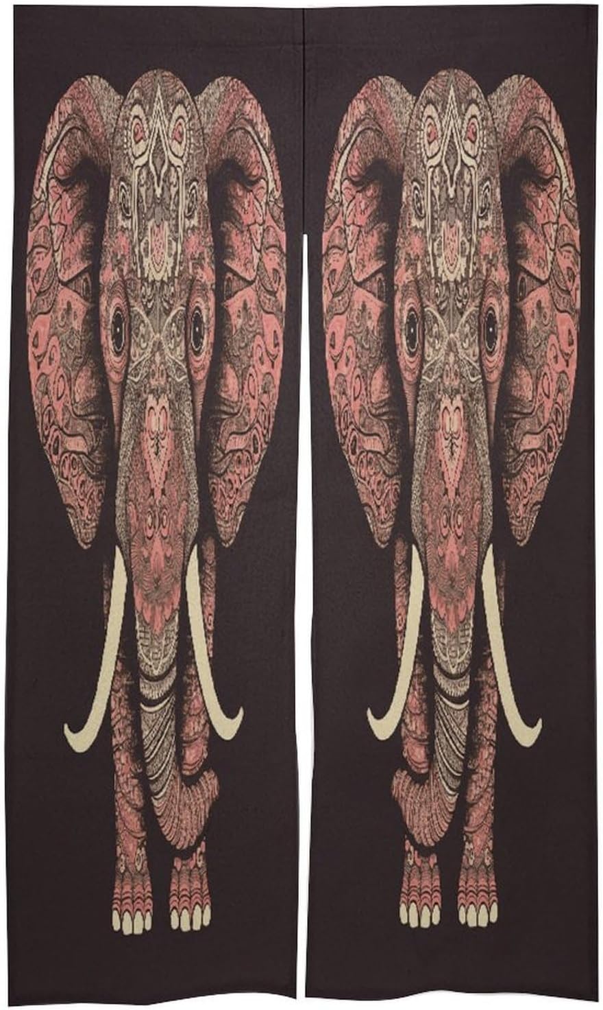 Heart Shaped Elephant Door Curtain Printed Doorway Noren Japanese Style Doorway Room Divider Curtains for Privacy Partition Divider Kitchen Home Decorations Wall Hanging