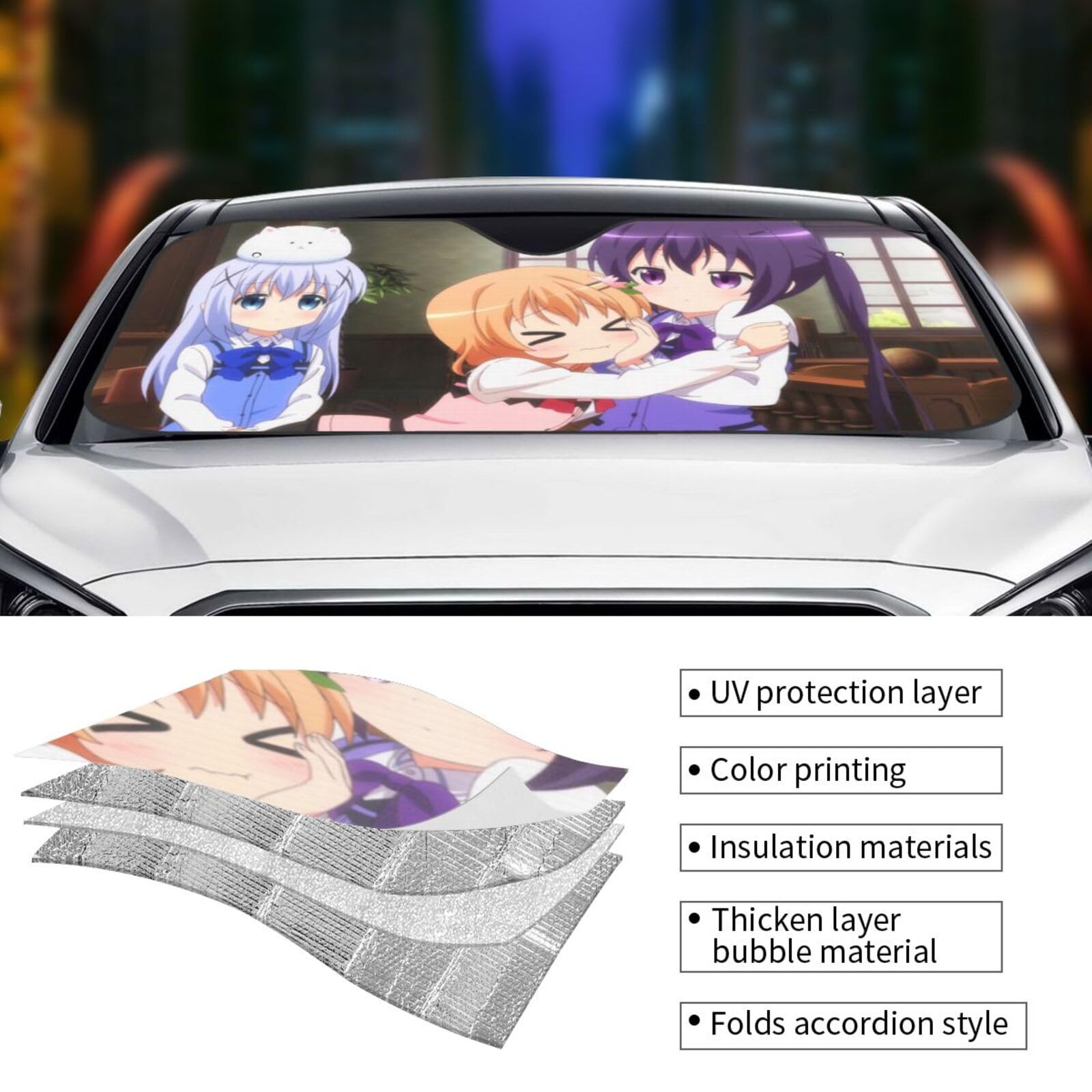 ご注文はうさぎですか？？　ごちうさ　リゼ　カーワイドミラー ご注文はうさぎですか？？ ごちうさ シャロ カーワイドミラー