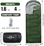 Sleeping Bags for Adults Cold Weather & Warm - Backpacking Camping Sleeping Bag for Kids 10-12, Girls, Boys - Lightweight Compact with Compact Bag