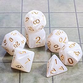 CiaraQ DND Polyhedral Dice Set with a Black Dice Bag for D&D RPG MTG Role Playing Table Games