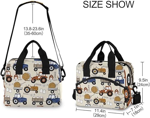 Miniatura 2 de Tractores Coches Bolsa de almuerzo aislada Caja de almuerzo Contenedor de alimentos Preparación de comidas Cooler Bolso