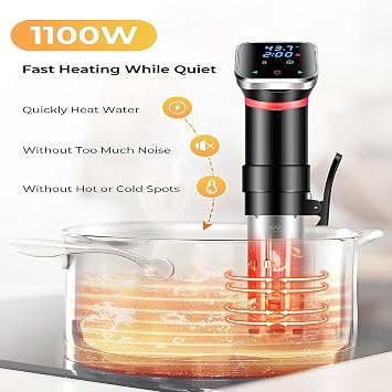 Immersion Circulator Precision Cooker, 1100W Precision Cooker Kit With Indicator Light and App Control, Full Touch Screen Control, Fast Cycle Heating and Low Noise, For Restaurant, Home, Camping