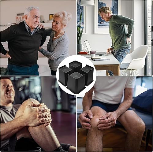 Miniatura 8 de Elevadores de cama resistentes, elevadores de muebles de gran tamaño, soporta hasta 6000 libras, elevación de 3 pulgadas para sofá, mesa, silla