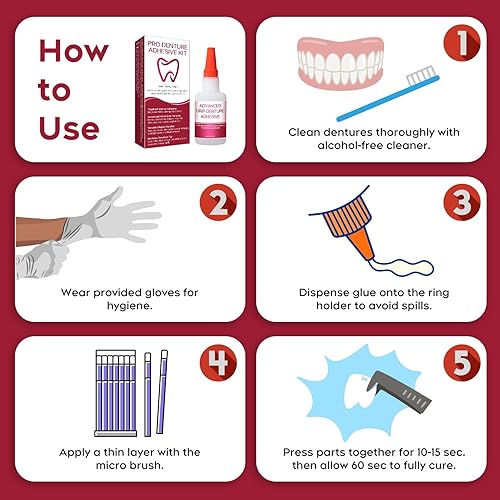 Miniatura 6 de Dental Lab - Pegamento dental instantáneo para dentaduras postizas y herramientas de laboratorio, ajuste rápido en 15-60 segundos, reparación de