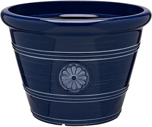 Southern Patio Maceta Modesto para interiores y exteriores de 15 pulgadas con orificio de drenaje y tapón, capacidad de 16.38 cuartos de galón