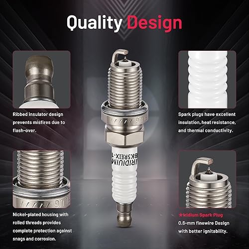 Miniatura 10 de BDFHYK Juego de 4 bujías de iridio compatibles con Lexus CT200h Nissan Frontier Sentra Scion iQ xD Toyota, 1.3L 1.8L 2.0L 2.4L 2.5L L4 Reemplazo del