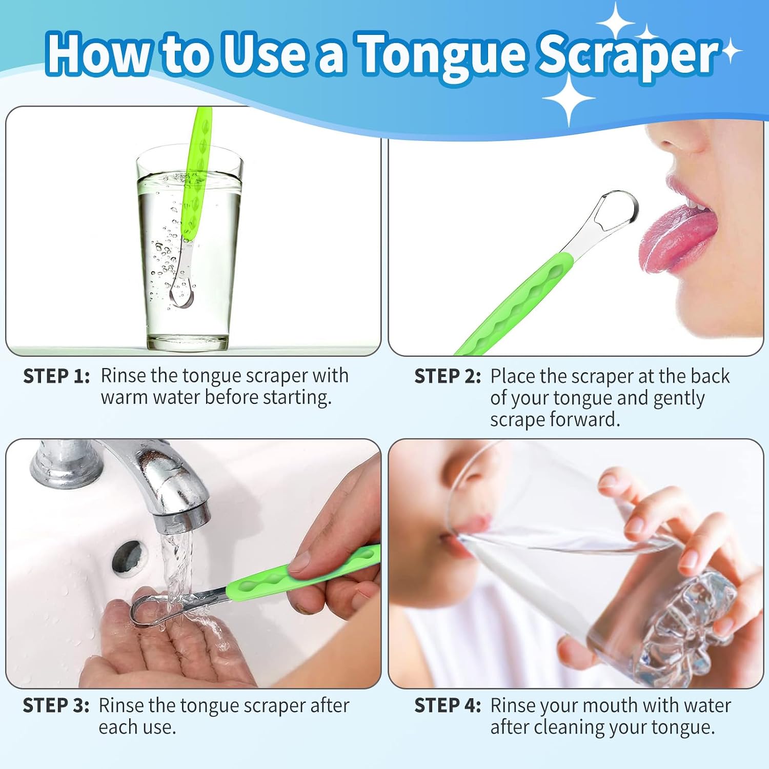 2-Pack Colorful Tongue Scraper for Adults with Travel Case, Stainless Steel, Metal Tongue Brush for Bad Breath, Oral Hygiene Tool, Easy to Use & Portable