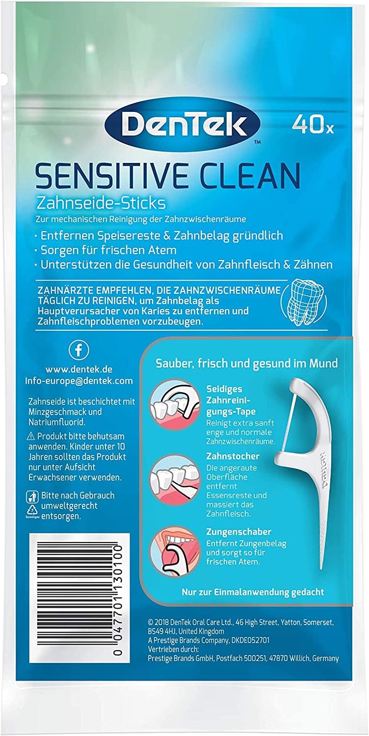 15 pinzas para hilo dental DenTek Sensitive Clean