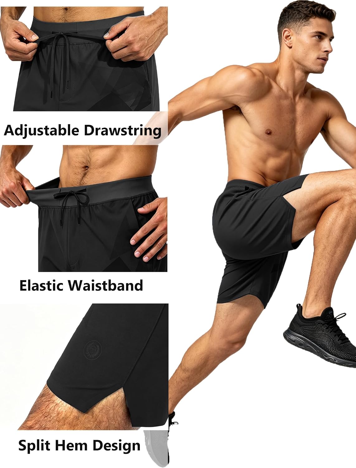 APTRO Men's Athletic Shorts 7 Inch Quick Dry Lightweight Gym Workout Basketball Running Shorts with Zipper Pockets for Men