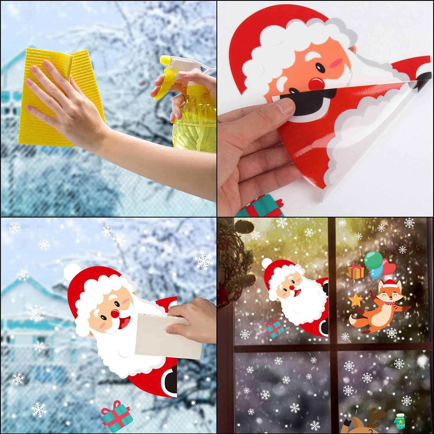 Amazon.co.jp: CINECE クリスマス ステッカー 飾り 両面 ガラス 窓