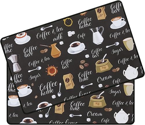 Miniatura 1 de SHACOS Tapete de café 2 piezas de 12 x 19 pulgadas absorbente y antideslizante para encimeras accesorios de cafetería tapete de secado de platos de