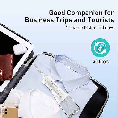 Miniatura 8 de COSLUS Flosser dental de agua para dientes 4 modos inalámbrico portátil 300ML tanque más grande limpiador de dientes de agua IPX7 impermeable