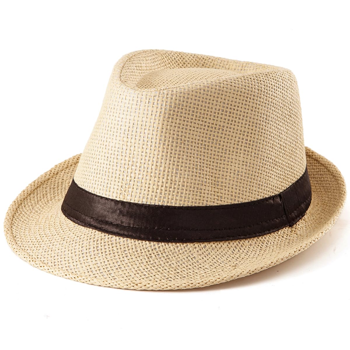 LADYBRO Sombreros Fedora de paja XL para hombre, verano, trilby, playa, viajes, Panamá, casual, 7 1/2