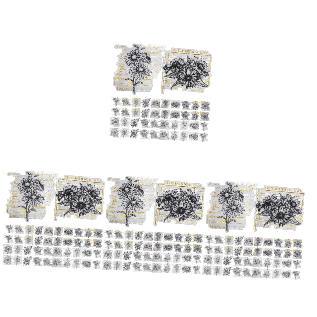 Anneome 4stücke Vintage Blumen Aufkleber Für Scrapbooking Und Dekoration Handgezeichnete Aufkleber Für Notizbücher Tagebücher Fotoalben Und Kreative Projekte Pro Packung