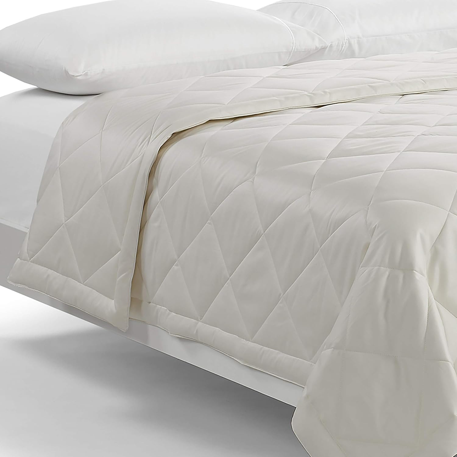 Serta Down Alt Quilt-Stitched Fiber Fill Down Alternative Blanket, Full/Queen, Ivory : Home & Kitchen