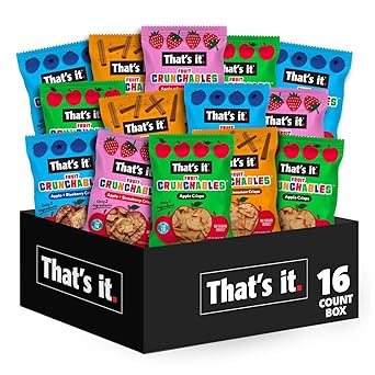 Thats it. Fruit Crunchables Variety Pack, Fruit Snacks for Kids, 100% Fruit Crisps, Plant-Based, Non-GMO, Gluten-Free, No Sugar Added 16 Pack