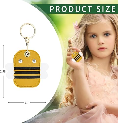 Miniatura 147 de Funda de cuero compatible con Apple AirTag, rastreador de llavero GPS Airtag con llavero, cubierta protectora antiarañazos para AirTag