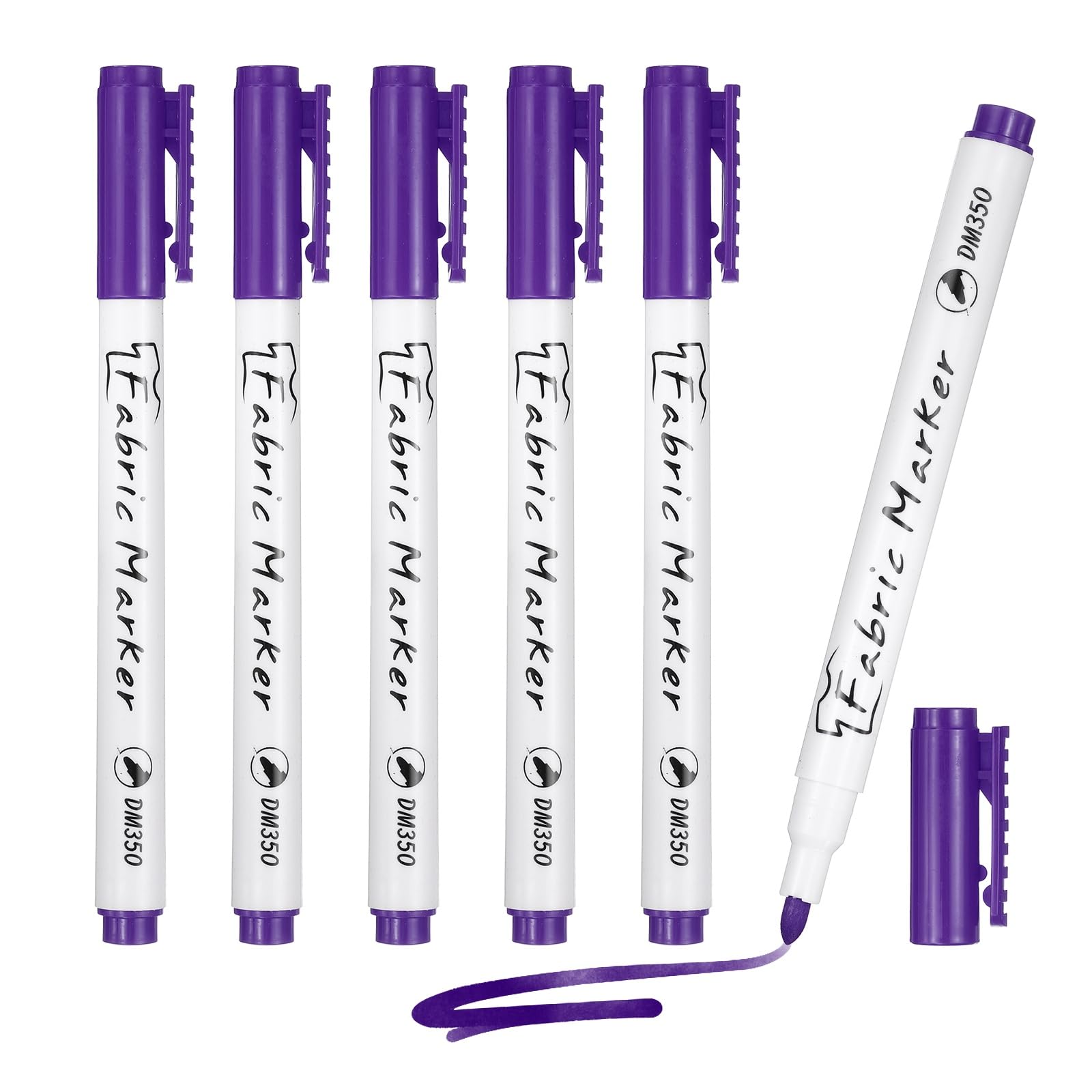 PATIKIL Fabric Marker Pen, 6Pcs Permanent Markers on Plastic Wood Stone Metal and Glass Washable DIY Crafts Art Supplies for Clothes Drawing Cover Writing Marking, Purple